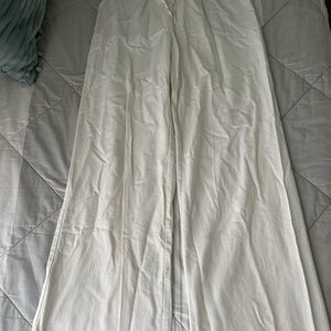 Stradivarius White Linen Pants